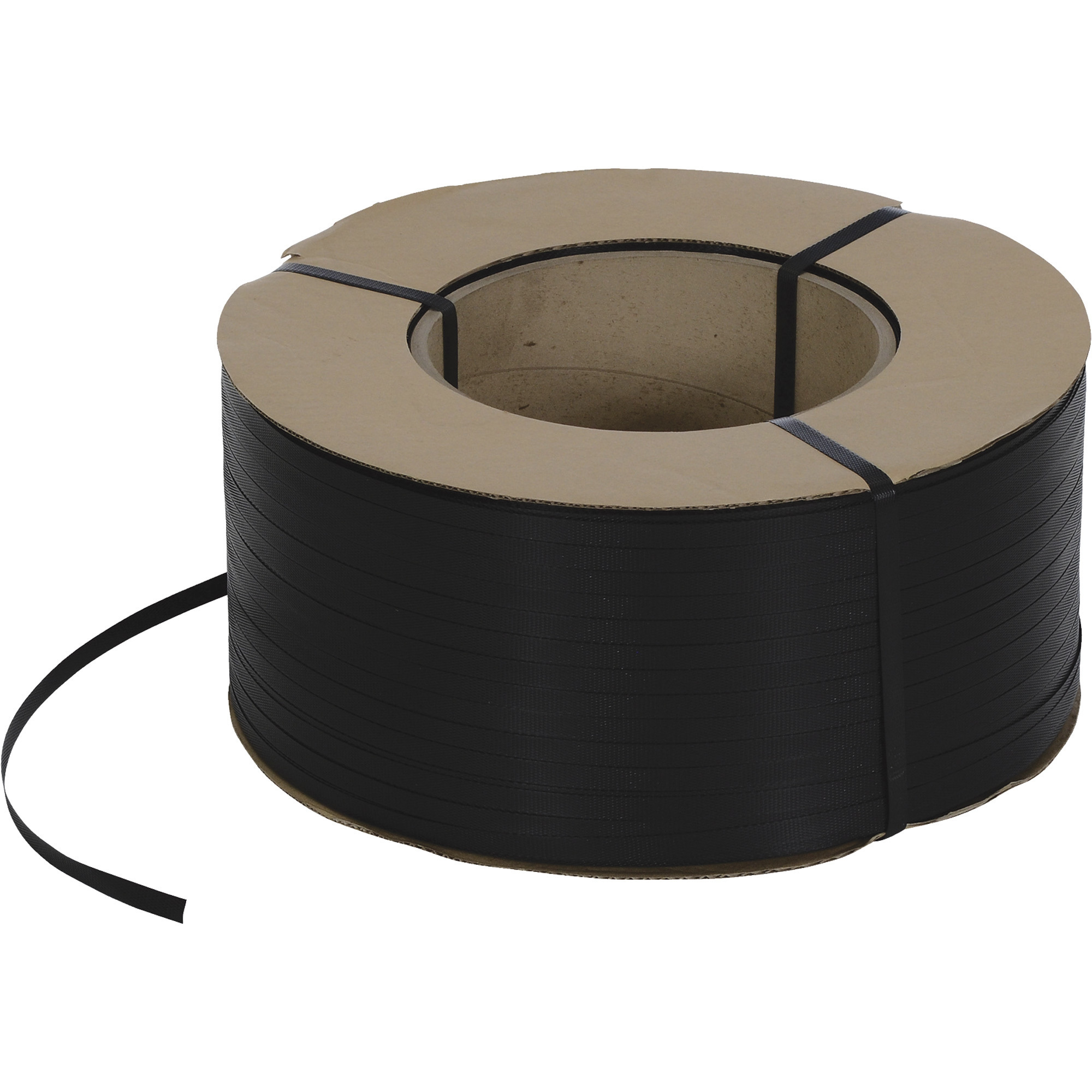 Vestil Polyethylene Strapping - 1/2in. Wide, 9in. x 8in. Core, 9,900ft., 350-Lb. Tensile Strength, Black, Model# ST-12-9X8-B